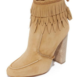 Aquazurra Tiger Lilly Suede Fringe Booties